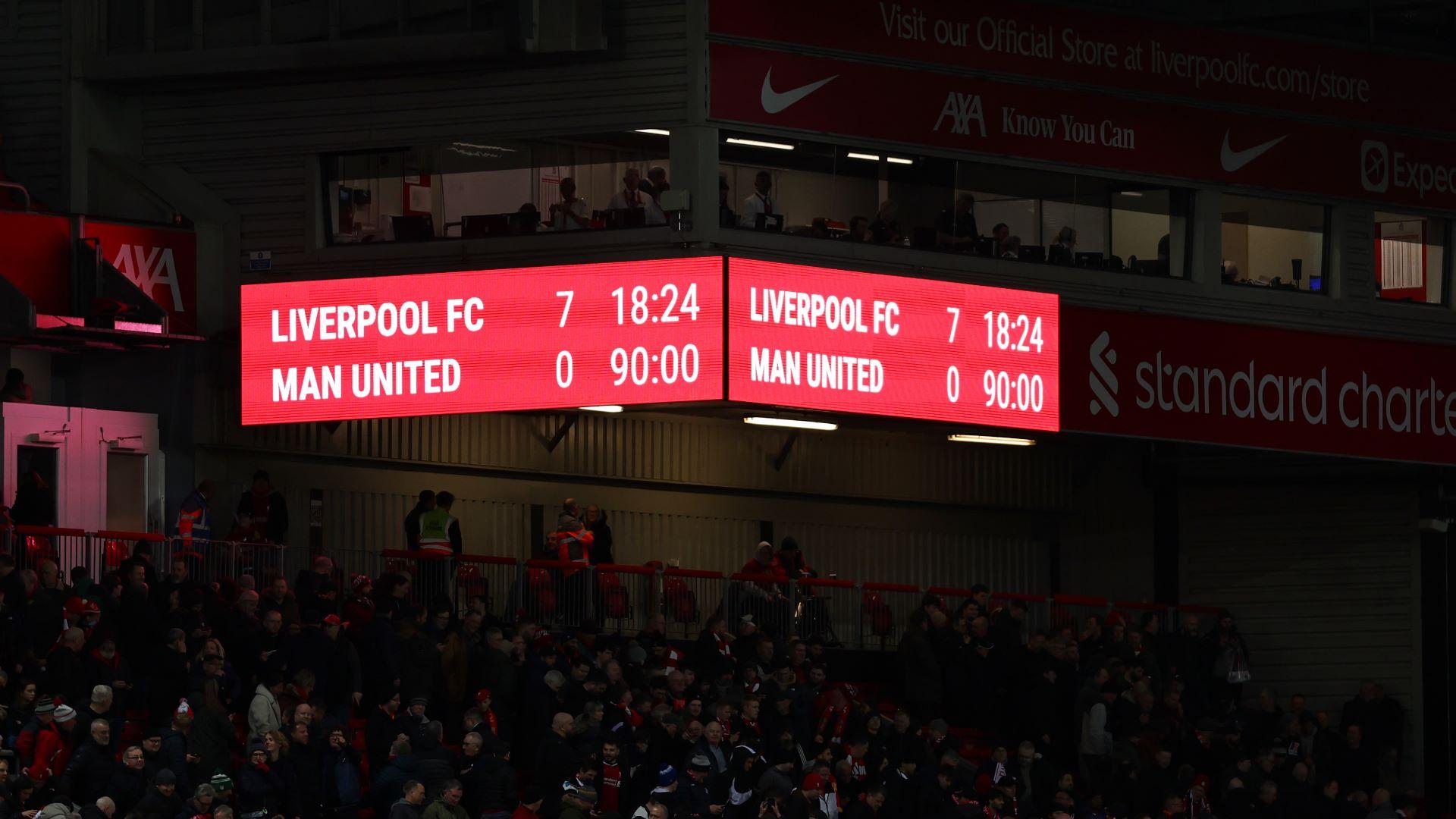 Liverpool Score 7 Goals Against Manchester United At Anfield